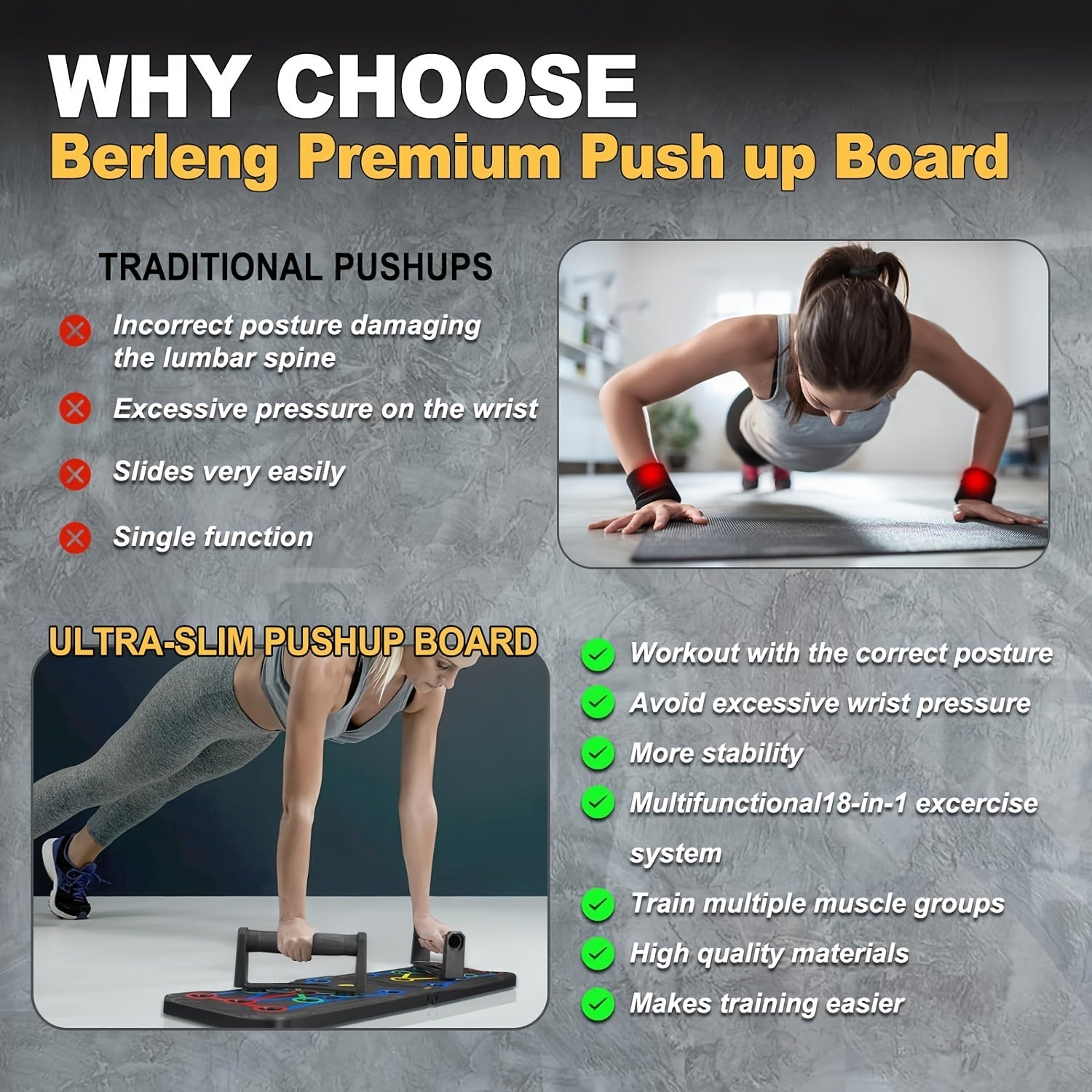 Solid Push Up Board Home Workout Equipment Multi-Functional Pushup Stand