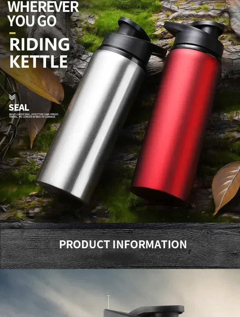 Large 600ml Stainless Steel Sports Bottle Leak Proof Design