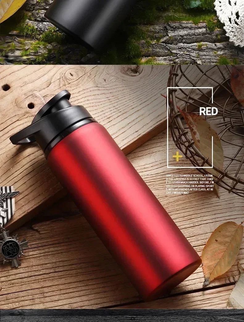 Large 600ml Stainless Steel Sports Bottle Leak Proof Design