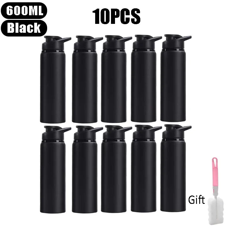 Large 600ml Stainless Steel Sports Bottle Leak Proof Design