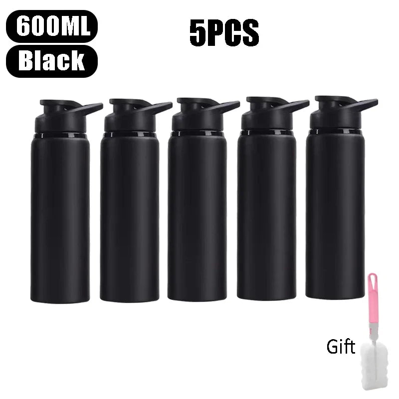 Large 600ml Stainless Steel Sports Bottle Leak Proof Design