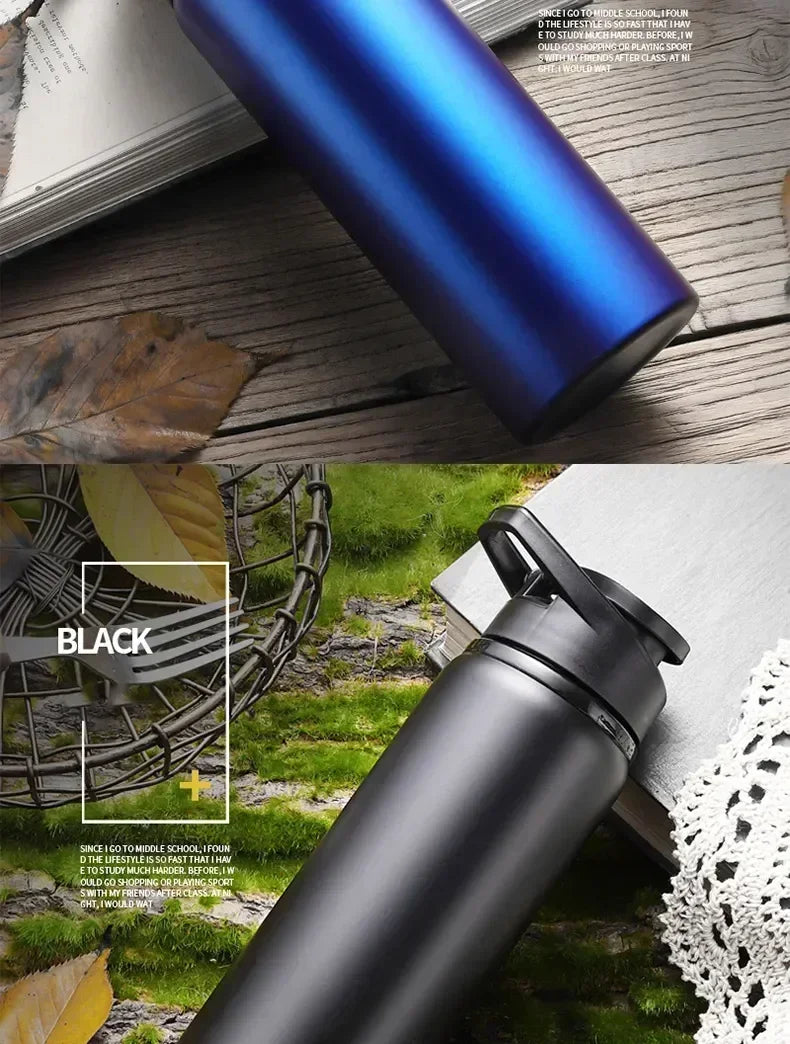 Large 600ml Stainless Steel Sports Bottle Leak Proof Design