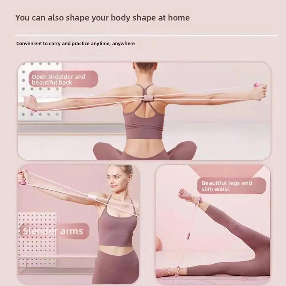 8-Shaped Stretcher Chest Expander Yoga Resistance Bands Stretching Band For Back Shaping Foldable Protable Home Fitness