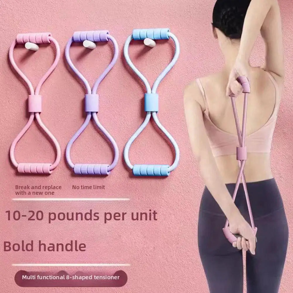 8-Shaped Stretcher Chest Expander Yoga Resistance Bands Stretching Band For Back Shaping Foldable Protable Home Fitness