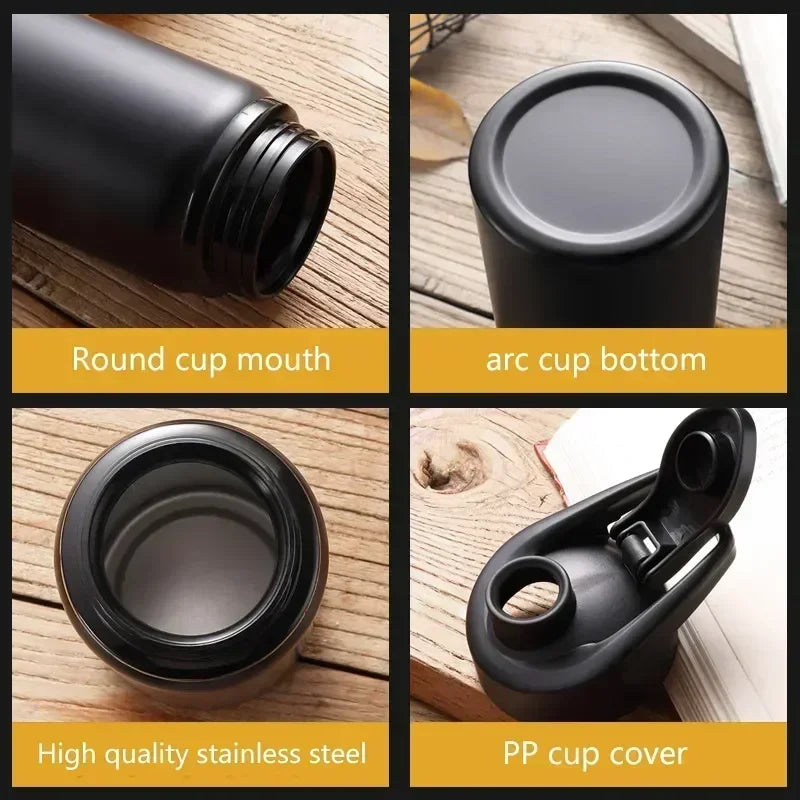 Large 600ml Stainless Steel Sports Bottle Leak Proof Design