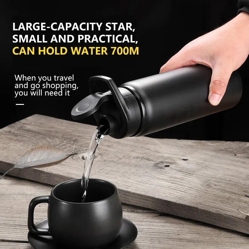Large 600ml Stainless Steel Sports Bottle Leak Proof Design