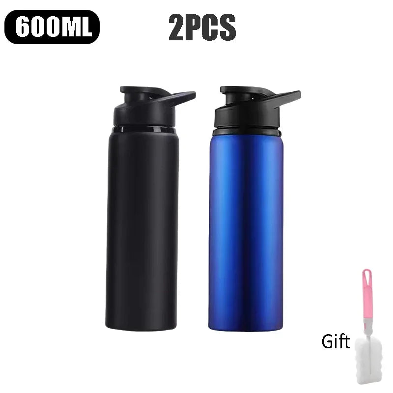 Large 600ml Stainless Steel Sports Bottle Leak Proof Design