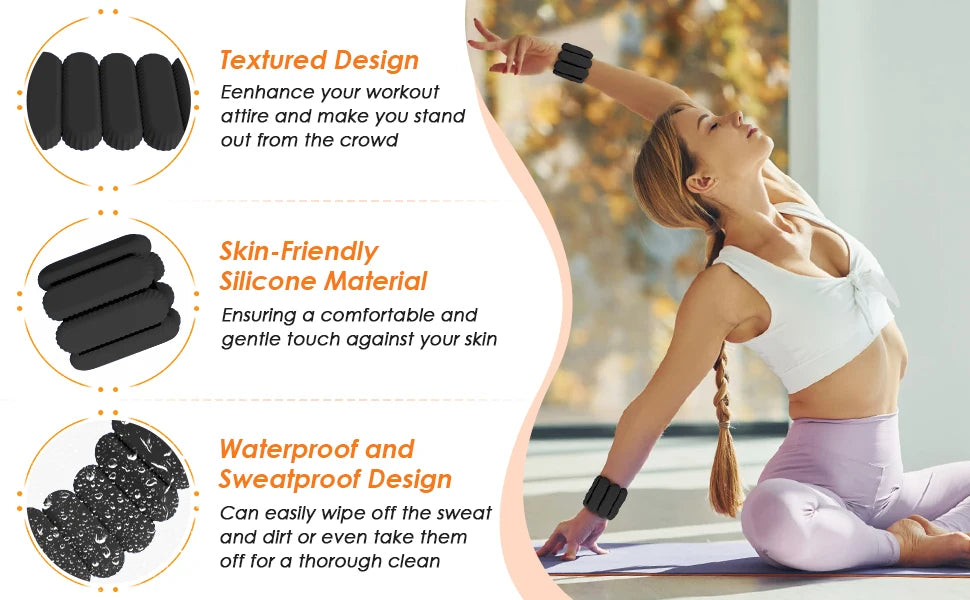 Wrist Weights Set of 2, Adjustable Silicone Workout Weights Various Styles