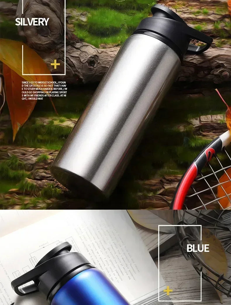 Large 600ml Stainless Steel Sports Bottle Leak Proof Design