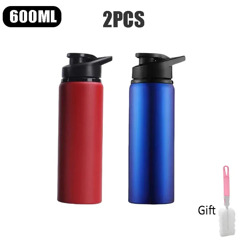 Large 600ml Stainless Steel Sports Bottle Leak Proof Design
