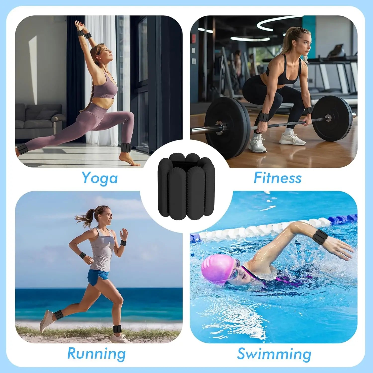 Wrist Weights Set of 2, Adjustable Silicone Workout Weights Various Styles