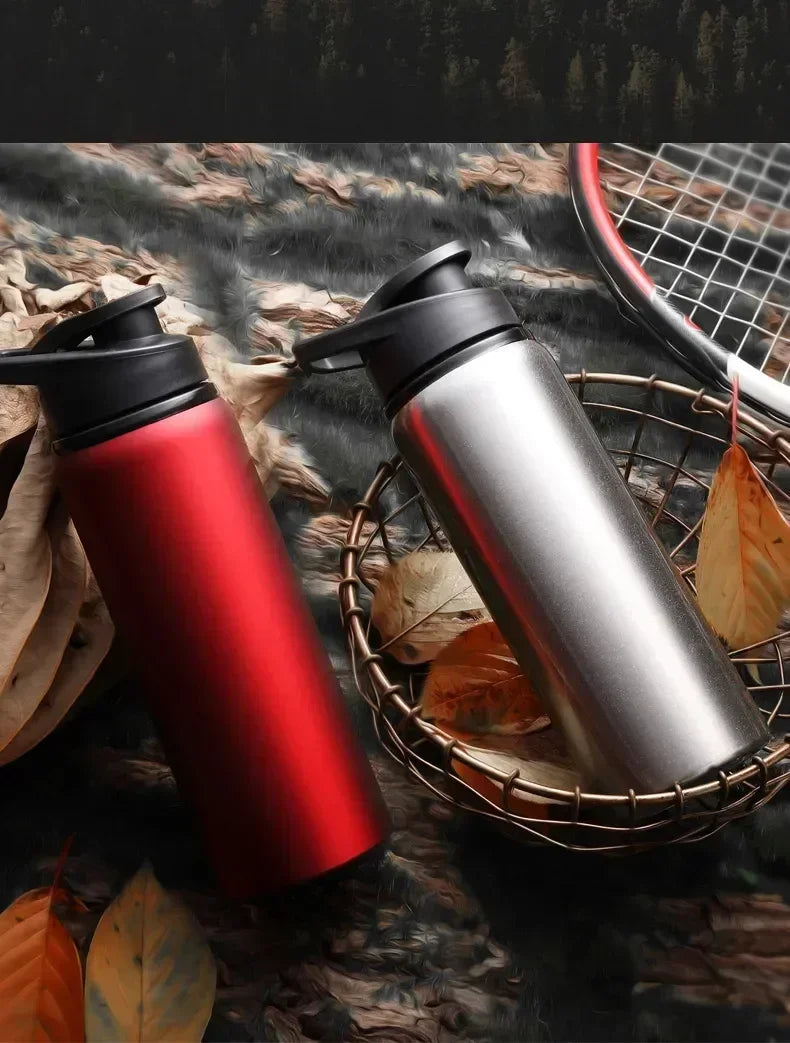 Large 600ml Stainless Steel Sports Bottle Leak Proof Design