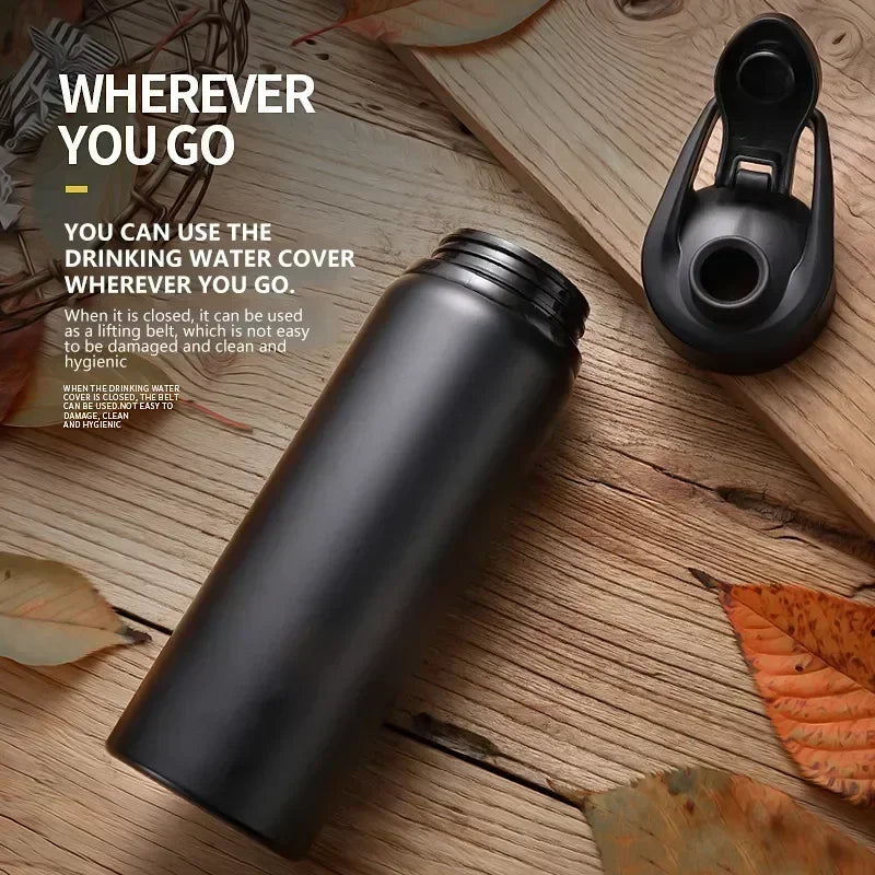 Large 600ml Stainless Steel Sports Bottle Leak Proof Design