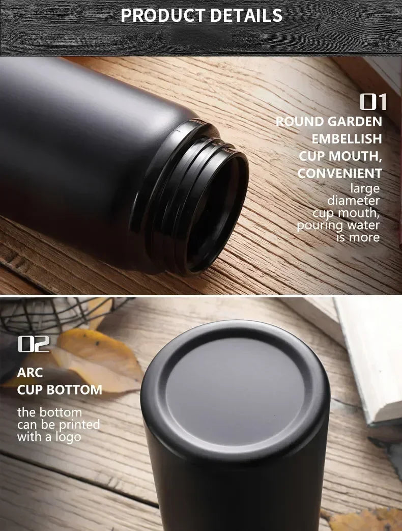 Large 600ml Stainless Steel Sports Bottle Leak Proof Design