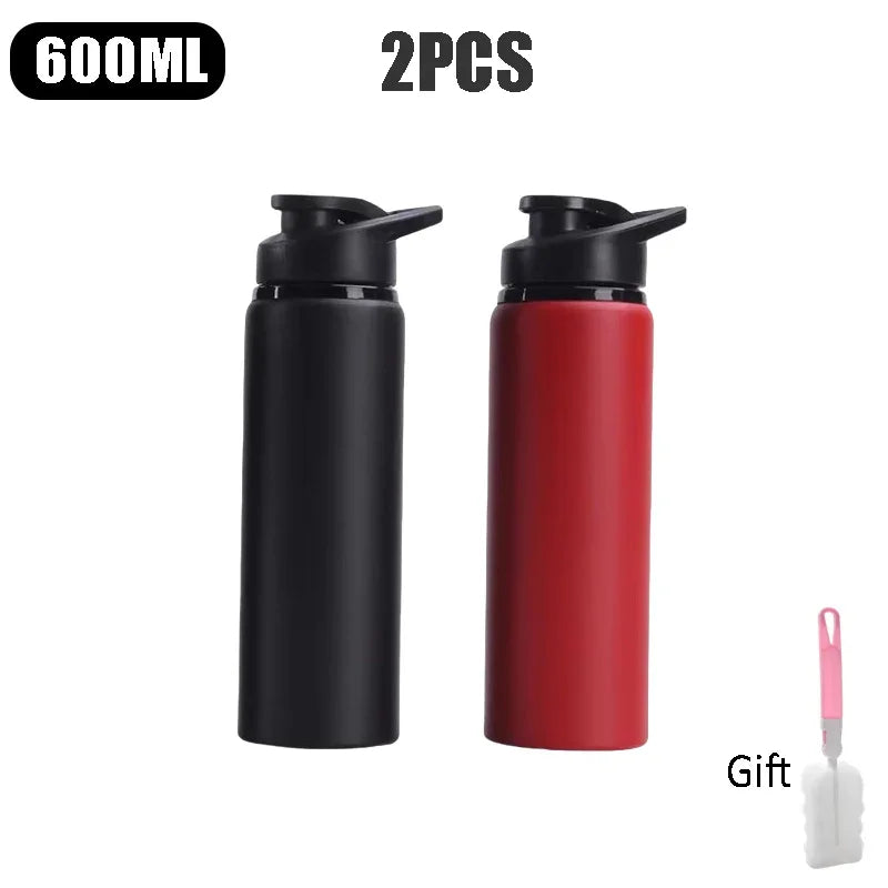 Large 600ml Stainless Steel Sports Bottle Leak Proof Design