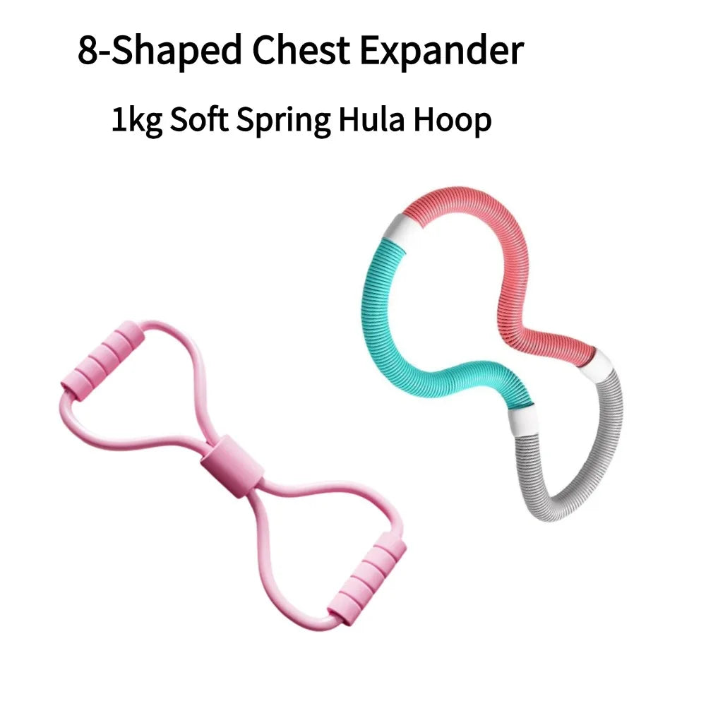 8-Shaped Stretcher Chest Expander Yoga Resistance Bands Stretching Band For Back Shaping Foldable Protable Home Fitness