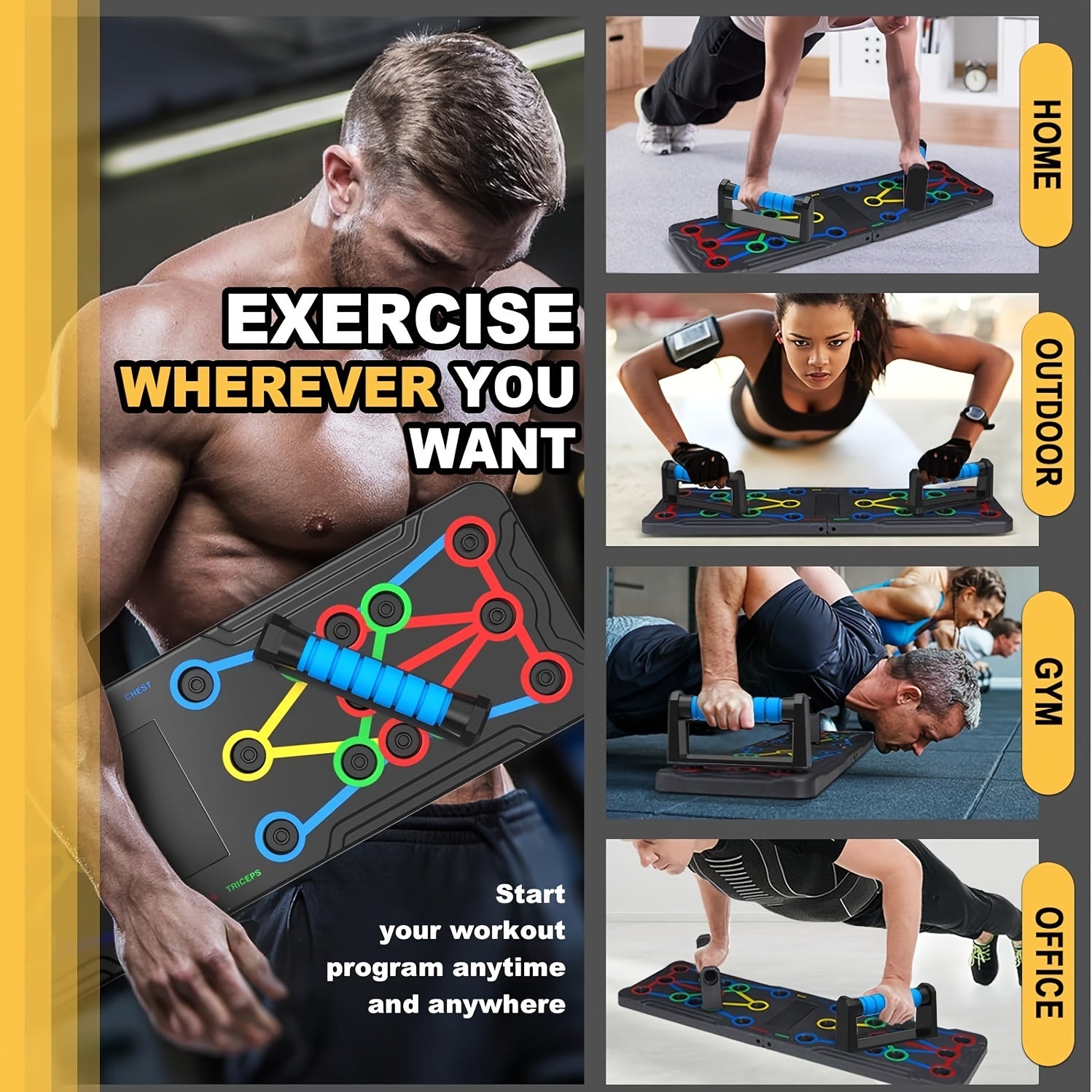 Solid Push Up Board Home Workout Equipment Multi-Functional Pushup Stand